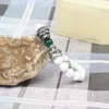 Nowy Mężczyźni Biżuteria Podwójny Leopard Lion Tiger Head Bransoletka z 8mm Kamienne Kamienne Koraliki Zroszony Bransoletki Bangle na prezent