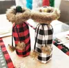 Großhandel Weihnachten Weinflasche Abdeckung Wein Champagner Flasche Tasche Plaid für Designer Stirnband Weihnachtsdekorationen Lieferungen BY1410