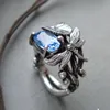 Großhandel - Silberringe Libelle Lotusblume Design Ring Viel Glück 5 Größe Trendy Solid Thai Silber Ring für Frauen Männer Schmuck Ornament