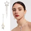 Personnalité de la mode européenne et américaine 100 ensembles de boucles d'oreilles pentagonales en perles longues étoiles douche Su boucles d'oreilles prix usine