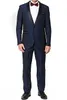 Tani i Fine Szal Lapel Groomsmen One Button Groom Tuxedos Men Garnitury Ślub / Prom / Kolacja Best Man Blazer (Kurtka + Spodnie + Krawat) HO8