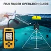 Портативный эхолот, Контур Показание Handheld Fishfinder Глубина считывания 3FT до 328ft с сонара датчика преобразователя и ЖК-дисплей 5 режимов