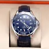 Cheap New 300M Diver 2922.80.91 Blue Dial Miyota 8215 Automatic Mens Watch Steel Case Blue Ceramics Bezel Leather Strap Watches Hello_watch