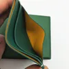 Nya män Kvinnor Kreditkortshållare Belagd kanfas med äkta läderficka Mini Slim Plånbok med låda