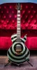 Wylde Audio Odin Grail Gangrene Metallic Green W / Black Bullseye Electric Guitar Ebony Fingerboard، MOP Large Block البطانة، Little Pin Bridge