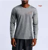 Ny 2024 Spring Autumn Long Sleeve Solid Stretch Sport Jogging Running Pro Gym Quick Dry T Shirt Men