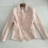 Damenanzüge Herbst Winter 2022 Runway Formal Blazer Frauen Gold Lion Buttons Zweireiher Damen Büromantel Kleidung Jacken