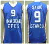 Dario Saric # 9 Anadolu Efes İstanbul Retro Basketbol Jersey Erkek Dikişli Özel Herhangi Bir Numara Ad Adseys
