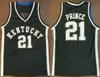 UK Kentucky Wildcats College Tayshaun Prince # 21 Blanc Black Retro Basketball Jersey Men de numéro de numéro ED Nom Ed Custom