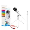 SF-910 Microphone for Phone 3.5mm Cable Wired with Tripod Stand PC Mic for Computer Laptop Karaoke Studio Desktop Recording
