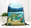 Suministros para fiestas temáticas de dinosaurios Bolsas de favores para niños Niños Niñas Cumpleaños Dino Regalo con cordón Día del niño Presente Bolsa para envolver 2 tamaños S L nuevo