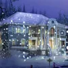 Yeni Noel Açık LED Kar yağışı Işık Kar Tanesi Projeksiyon Lambası Bahçe Çim Kar Duşu AB ABD Fişi Uzaktan Kumanda ile