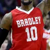 El baloncesto universitario viste baloncesto personalizado de los Bravos de Bradley 5 Darrell Brown 10 Elijah Childs 22 Ja'shon Henry 25 Nate Kennell 2020 Ncaa