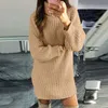 Abito maglione lavorato a maglia casual Maglione lungo dolcevita da donna Maglioni lunghi Autunno Inverno Mini abiti larghi larghi Streetwear