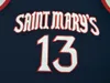 Niestandardowe Mężczyźni Młodzież Kobiety Vintage Sain Marys Patty Mills # 13 Koszykówka Jersey Rozmiar S-4XL lub niestandardowa Jersey Number