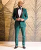 Hunter Green Wedding Suits voor Mannen Sjaal Revers One Button Prom Pakken Normale Fit Mannen Pakken Groomsmen Prom Party Tuxedos 2 Stuks Jas + Pant