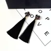 Wholesale-trendy fashion luxury designer cute lovely beautiful flower tassel long stud earrings for woman girls