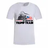 Homens Donald Trump Trem T-Shirt O-pescoço Camisa de Manga Curta EUA Bandeira Manter Americano Grande carta Tops T TODOS A BORDO DA Camisa LJJA2951