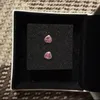 Pink CZ Diamond Rose Gold Stud Earrings 925 Sterling Silver Jewelry with original box for Pandora Shine Love Lady Stud Earrings