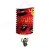 Halloween Folding Organ Paper Lantern Barnens bärbara papper Pumpa Bat Skelett Hängande Lantern Ljuslampa Halloween Decor Tool RR