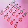 50st Lot Rectangle Heart Round Styles Transparent Blank Acrylic Insert PO Picture Frame Keyring Keychain DIY Split Ring Gift236w