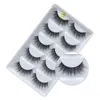 5 paires de cils 3d cils de vison naturels longs 1 boîte de cils de vison 3d faux cils bande complète cils Support en gros