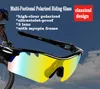 Wholepolarising Glass Mens Sport Sunglasses Lunettes de soleil Femmes Brand Design Sun Licerons Sport extérieur Coudures Eyewear 3 Lens UV4008739247