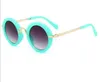 Dzieci okrągłe okulary przeciwsłoneczne w stylu vintage chłopcy Sport odcień okulary przeciwsłoneczne dziewczyna kwiat wydruku okulary moda dzieci lato plaża krem z filtrem akcesoria DYP1053