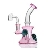 Pink Bong Glass Beaker Base Bong Narghilè Fumo Pipa ad acqua in vetro Heady Glass Oil Rigs con Banger da 14 mm