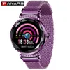 PANARS Eleganti orologi intelligenti viola con patchwork di diamanti per telefoni Tasso di calore Magenetic Band Orologio da polso digitale Donna Ragazza Nuovo