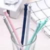 Foldable Silicone Straw Reusable Straws BPA-Free with Capsule Case Drinking Straws with Cleaning Brush Protable for Travel Hiking HHA809