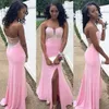 pink slim prom dresses