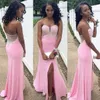 roze slanke prom dresses