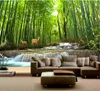 2019 Ny 3D -tapet Promotion Green Bambu Auspicious Deer Graceful Landscape Bakgrund Väggdekoration Väggpapper