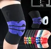 Sport Kneepad Andningsbar Silikon Strikkad Elastisk Kompression Kneepad Shinguard Fitness Patella Belt Män Kvinnor Fotboll Fotboll Basket