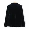 Осенние женщины Velvet Blazer Formal Work Slim маленький пиджак.