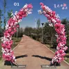 2 5M artificielle cerisier fleur arc porte route plomb lune arc fleur cerisier arches étagère carré décor pour fête mariage toile de fond 293F