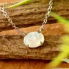 BOAKO Fire Opal necklace women rose gold engagement necklace gem stone pendant crystal chokers girl collier Z5