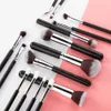 15 stks roze make-up borstels set pincel maquiagem poeder oog kabuki borstel complete kit cosmetica schoonheid tools met lederen tas