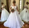Vestidos de novia modestos de manga larga 2019 Vestido De Noiva Una línea de encaje Vestidos de novia de tul Vestido hecho a medida para bodas Gelinlik