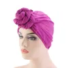 Helisopus 2020 nuevo turbante de flores grandes para mujer, moda para mujer, 13 colores, nudo sólido, gorro para fiesta de boda, elegante pañuelo largo para la cabeza