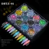 12pcsset Nail Art Glitter Gold White Purple Rose Diamond Flakes Super Fine Chameleon Nail MZ1745600336