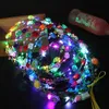 7 stijl mode lichtgevende hoofddeksels rotan bloem krans led haarband ronde partij bruiloft decoratie hoofdband voor vrouwen en meisjes b