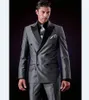 Handsome Double-Breasted Groomsmen Peak Lapel Groom Tuxedos Men Suits Wedding/Prom/Dinner Best Man Blazer(Jacket+Pants+Tie) AA157