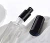 7ml 0.24oz 길이 슬림 유리 스프레이 병 사각형 향수 향수 에센셜 오일 병 미세 안개 스프레이 펌프 병 컨테이너 케이스 바이알 병