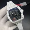 Высочайшее качество мужские деловые часы Модернизированная версия Белый керамический корпус Часы Резиновый ремешок Часы Автоматические механические наручные часы