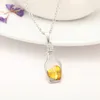 Wholesale-fashion vision trendy crystal pendant necklace bottle heart necklaces 17 colors for options jewelry model no. NE935