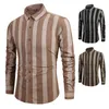 2020 New Fashion Japanese Ins Fire Wide Stripe Mäns Casual Long Sleeve Shirt Lapel Slim Shirt