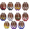 Bling Faux Leather Dangle Brincos Multi-Layer Brincos Futebol por Mulheres Leve novidade orelha Ornamento para o desgaste do partido diário