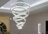 Lustre moderne éclairage grand escalier LED lustres en cristal anneau rond luminaires décoration de la maison lustre en cristal LLFA